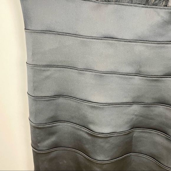 Tadashi Shoji Black MIDI Dress with Nude / Tan Embellished Top.  Size 12 - Picture 5 of 8